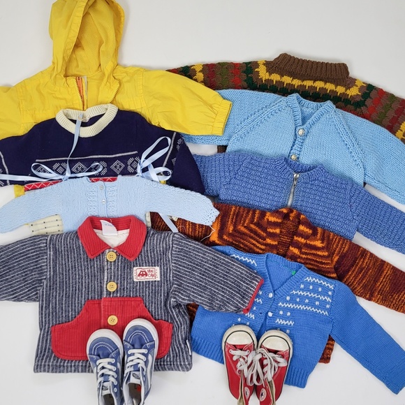 Vintage Other - Kids 0-2 y/o bundle of vintage clothing boys unisex sweater onesie sleepers